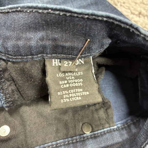 Hudson Jeans Womens 27 Shine Midrise Skinny Dark Classic Denim Night Out Party - Picture 3 of 6